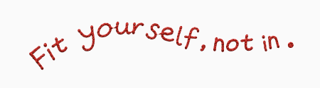 Fit yourself, not in.